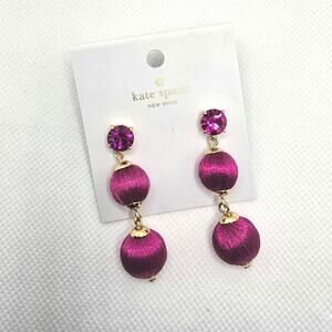 Kate Spade Fuchsia Linear Graduated Ball Earrings NWT